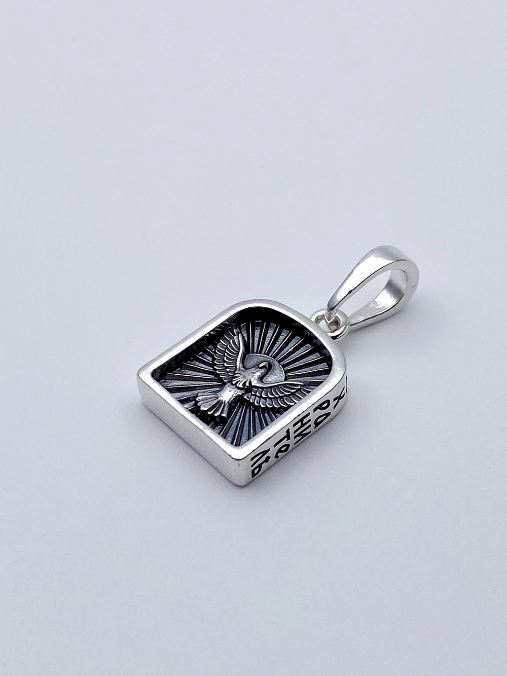 Образок из серебра/Частичное чернение/С подвижным ухом/Ангел