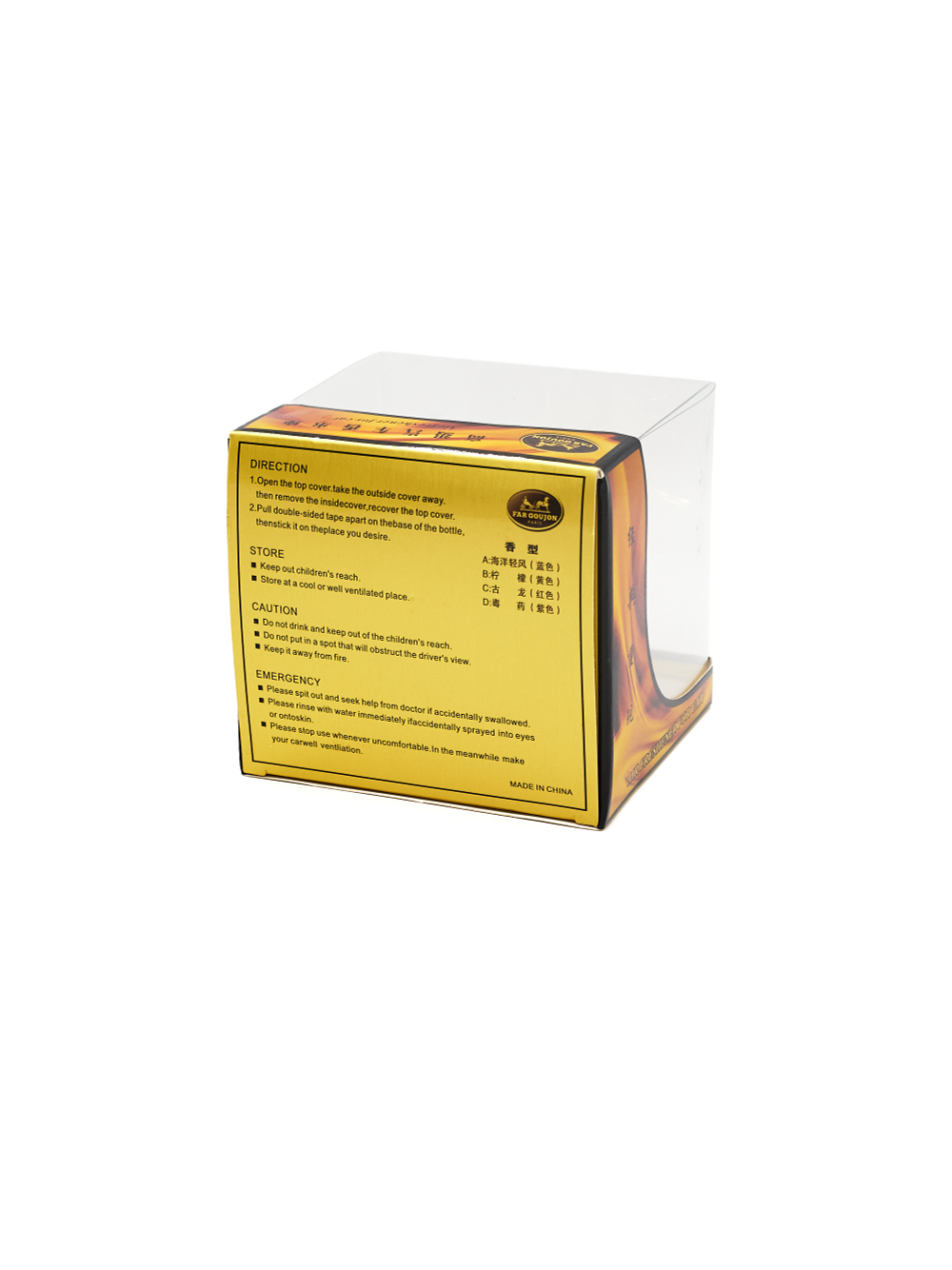 Ароматизатор для автомобиля на торпеду "Ягуар" золотистый. Запах Красный дракон, 45 мл