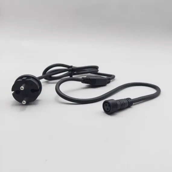 Кабель питания 1,5 м. с выпрямителем для каучуковых и ПВХ нитей 220В., провод черный Каучук, IP65, LTC (LLC-1-3A)