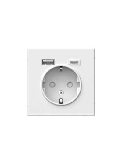 Розетка ArtGallery 16А с 2-мя заряд. устройствами USB A+C 5В/2.4А/3А 2х5В/1.5А механизм бел. SE GAL000132