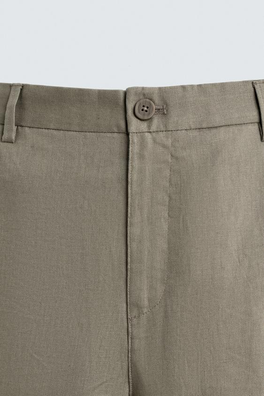 ZARA БЕРМУДЫ ИЗ 100% ЛЬНА КЛАССИЧЕСКОГО КРОЯ, СВЕТЛО-БЕЖЕВЫЙ