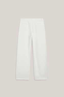 Massimo Dutti Драпированные брюки из смесовой льняной ткани с вытачками - Limited Edition, экрю