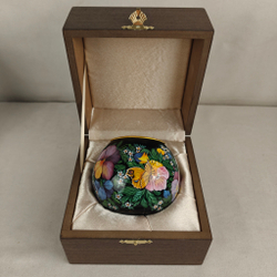 Вазочка с ручной росписью Палех "Анютины глазки"