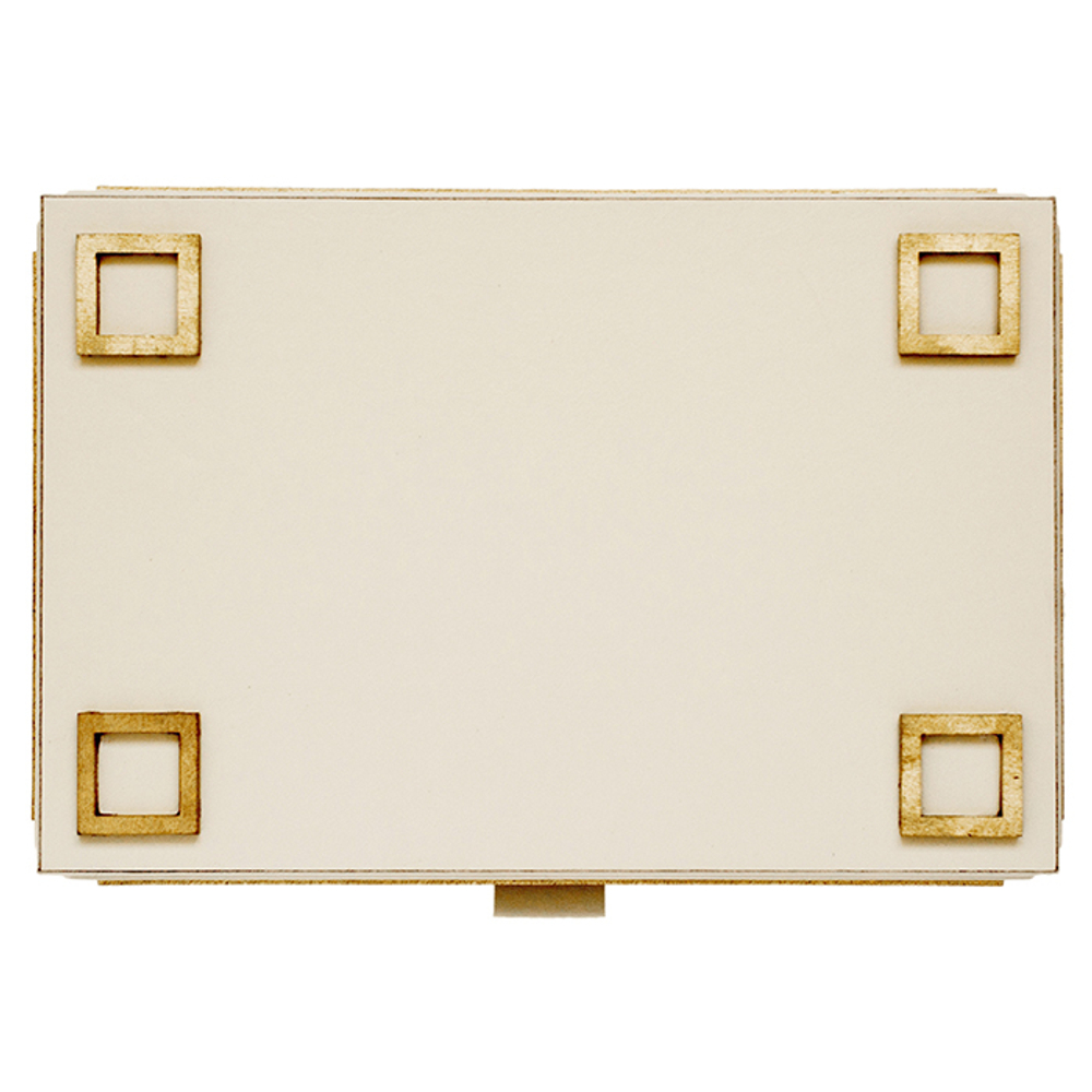 Шкатулка большая прямоугольная «Deco». Цвет молочный