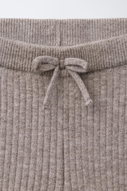 ZARA ТРИКОТАЖНЫЕ ЛЕГГИНСЫ FLARE, СЕРО-КОРИЧНЕВЫЙ