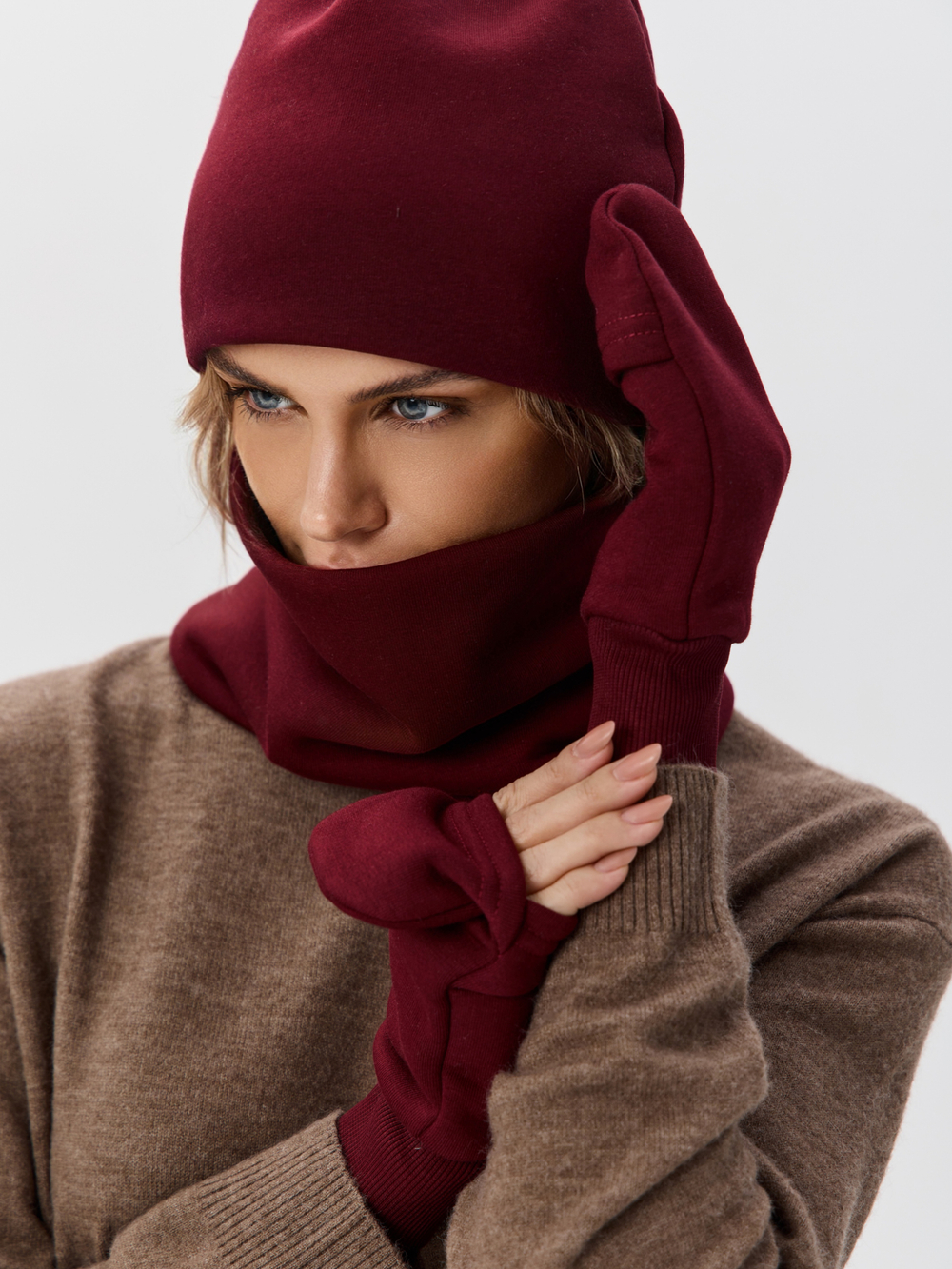 Рукавички-трансформеры из футера с начесом