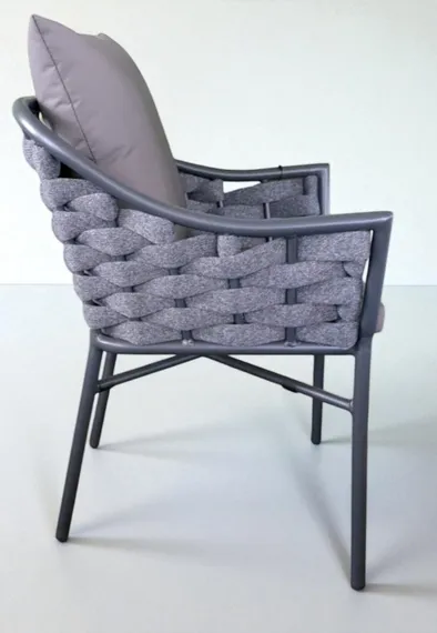 Плетеное кресло с подушками Torino, антрацит