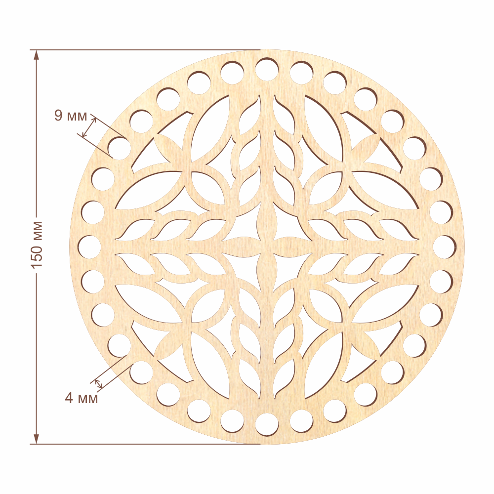 Резное донышко для корзины D=15 см, №12