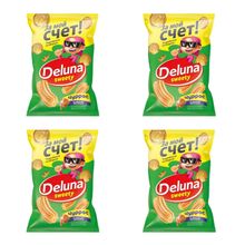 Кукурузные снеки Deluna Чуррос с карамелью 85 г x 4 шт