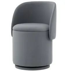 Пуф Gong со складной спинкой и ящиком, серый велюр