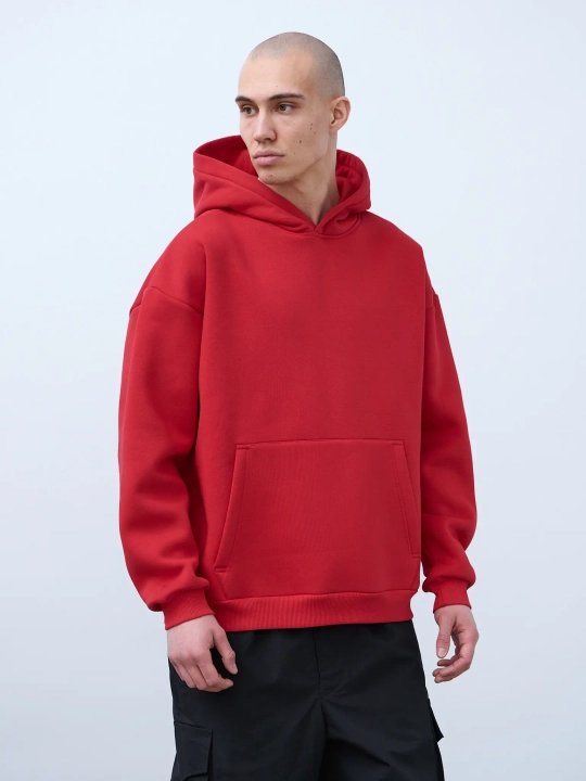 Худи оверсайз с начесом (красный)