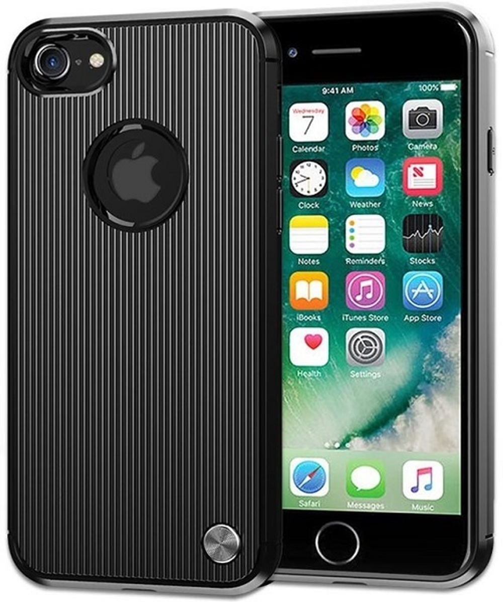 Чехол для iPhone 7 (iPhone 8) цвет Black (черный), серия Bevel от Caseport