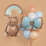 Шар (32''/81 см) Фигура, Радуга, Голубой, Сатин, 1 шт.,