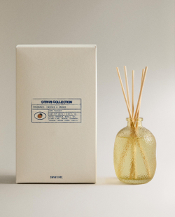 Zara Home Аромадиффузор Incense & Orange 180 мл, тростниковые палочки микадо, аромат восточный древесный, Коричневый