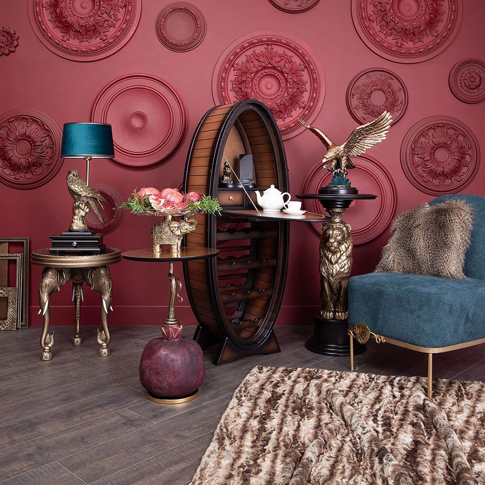 Столик декоративный Рубиновый гранат Амбер Золото