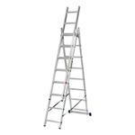 Лестница Сибртех трехсекционная 8 ступеней, алюминиевая