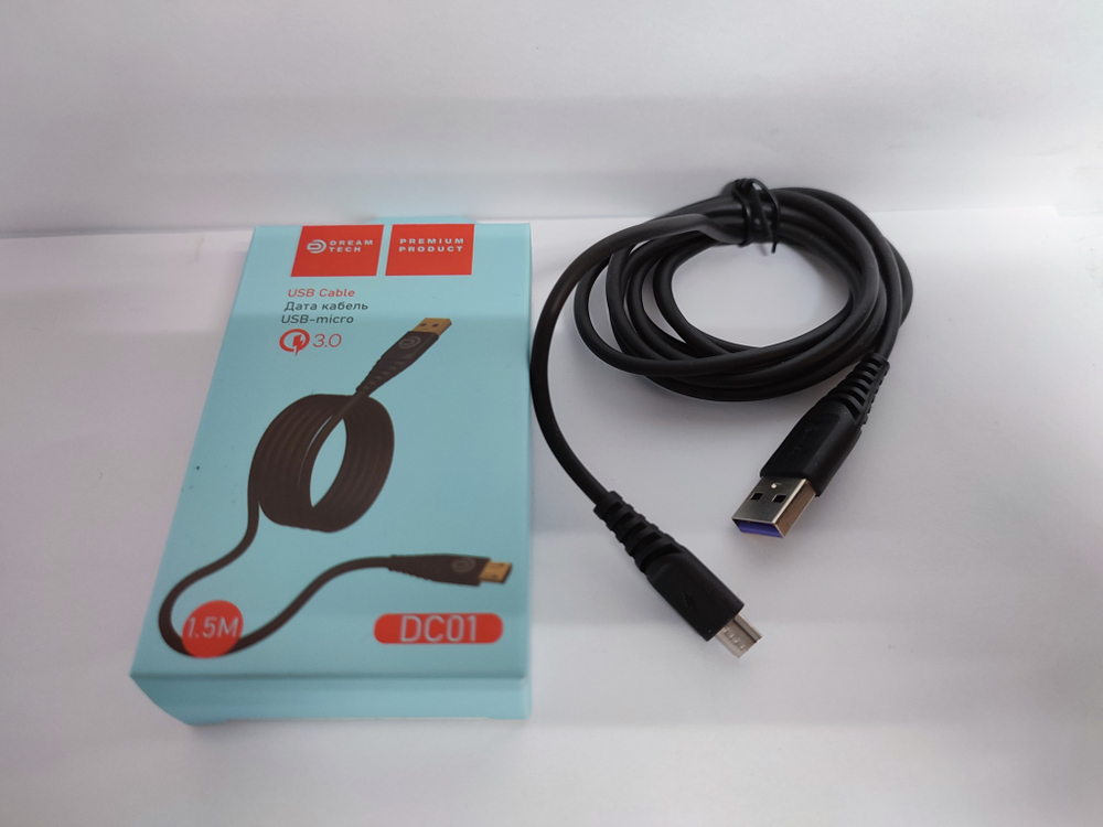 Кабель Dream DC01 QC3.0  Micro USB 2.4A 1,5м