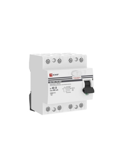 Выключатель дифференциального тока (УЗО) 4п 40А 300мА тип AC ВД-100 (электромех.) PROxima EKF elcb-4-40-300S-em-pro