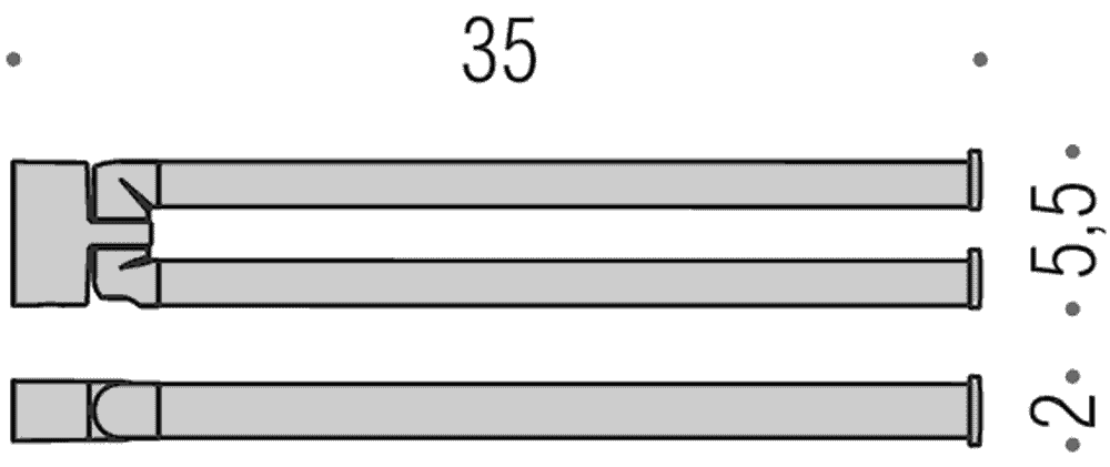 Полотенцедержатель двойной 35см. Colombo Lulu B6212GL, золото схема