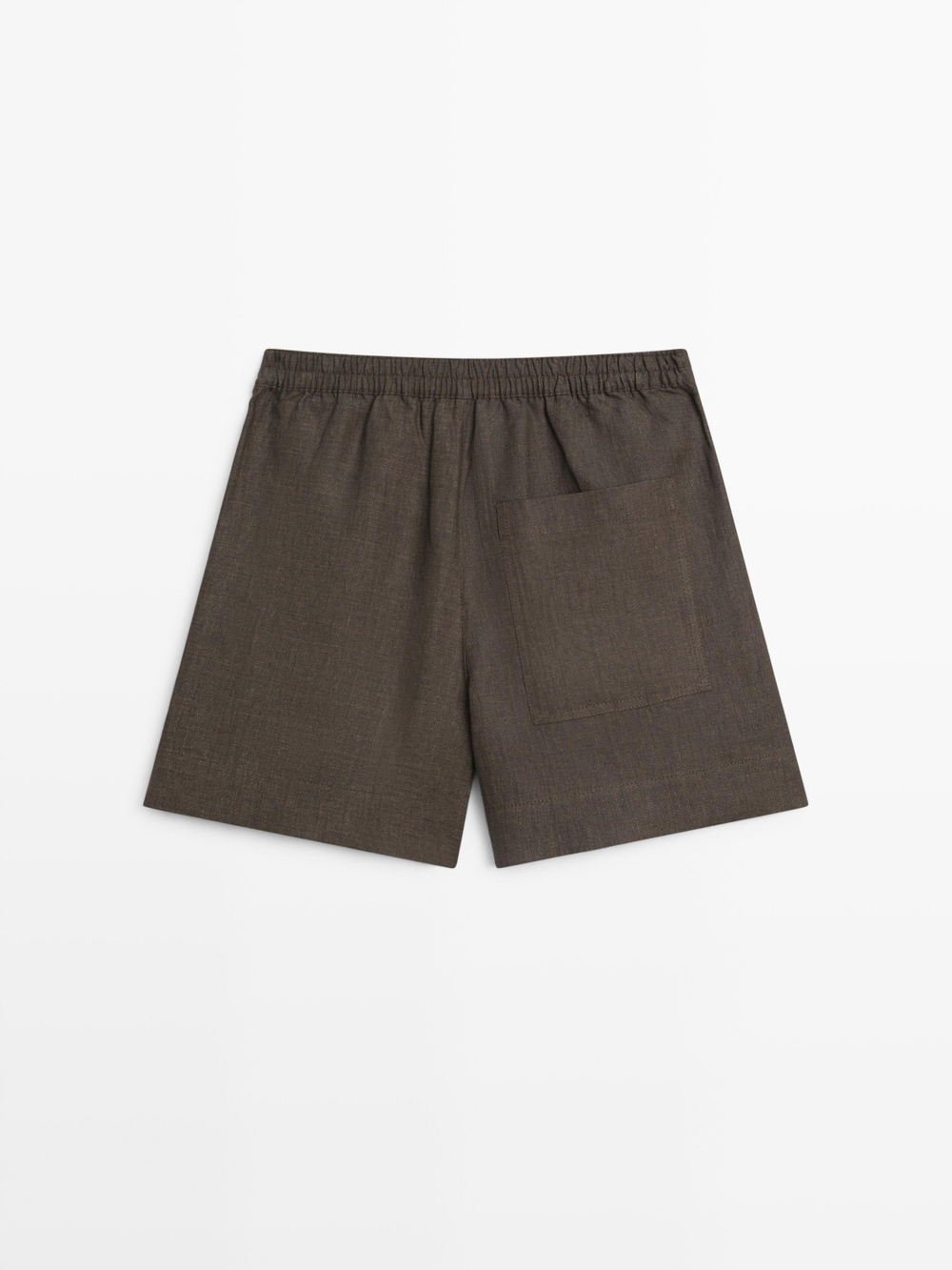 Massimo Dutti Короткие льняные бермуды, зеленый