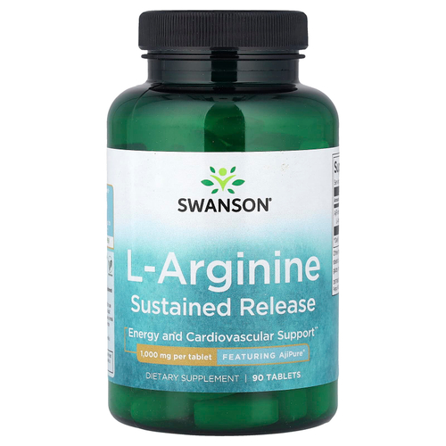Swanson Vitamins, L-аргинин, с замедленным высвобождением, 1000 мг, 90 таблеток