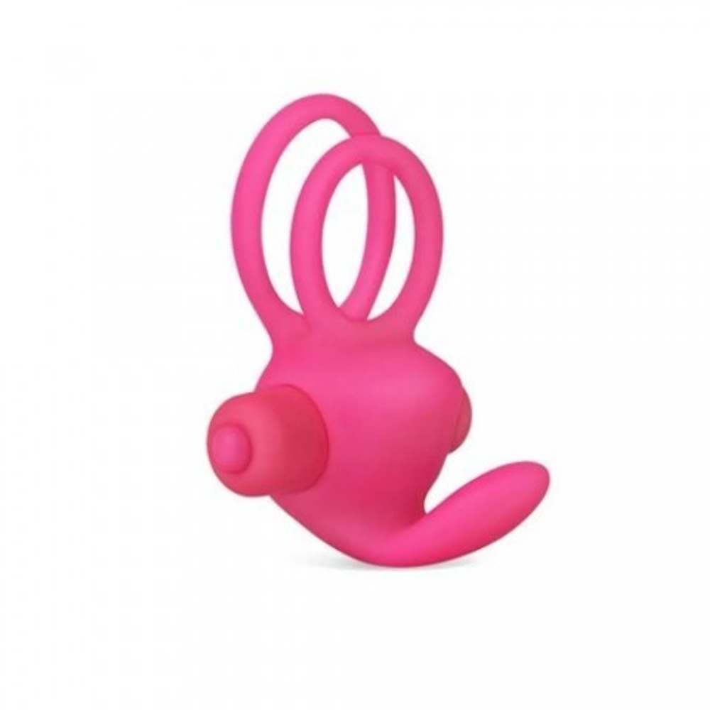 Эрекционное виброкольцо Power DUO clit cockring (розовый)