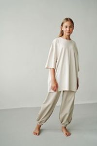 Просто джоггеры оверсайз "Какао перед сном" с имитацией подростковые