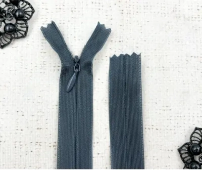 Молния потайная, L 60 см, сине-серый