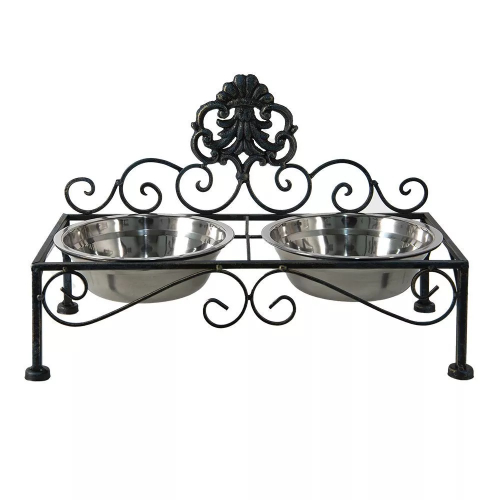 Кормушка для животных "Вензель" 39x19x25 см / 2x500 мл Металл