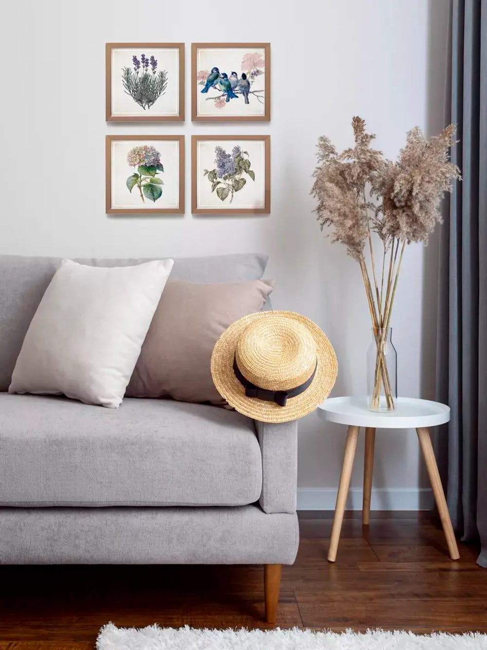 Картины на стену интерьерная на холсте 4 шт, 23*23 см