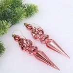 Ёлочные игрушки «Сказочная сосулька» 17,8 см, Розовое золото (набор 2 шт)