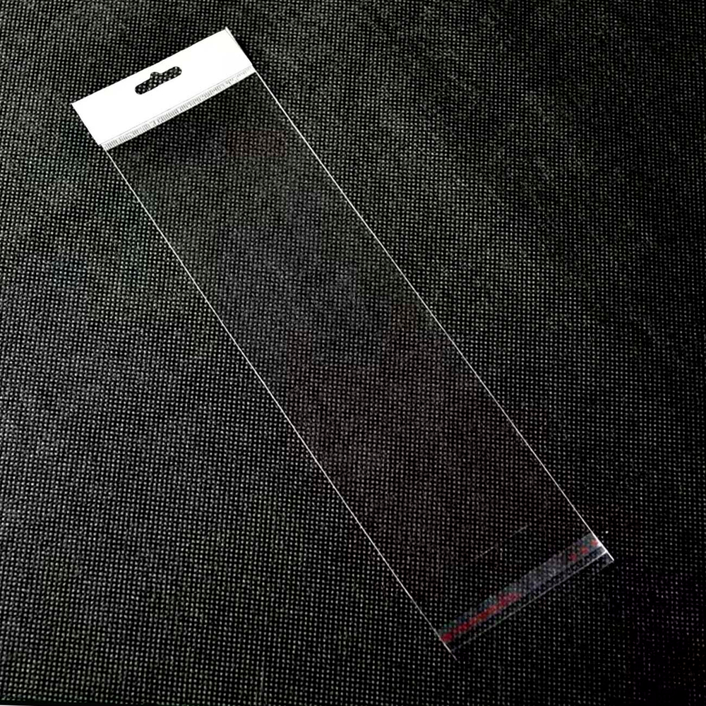 Пакеты упаковочные прозрачные с белым подвесом и клеевым клапаном