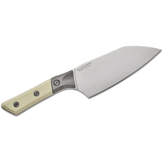 Нож кухонный Microtech Santoku 3200B-10IV с клинком из стали M390MK, рукоять G10/Titan