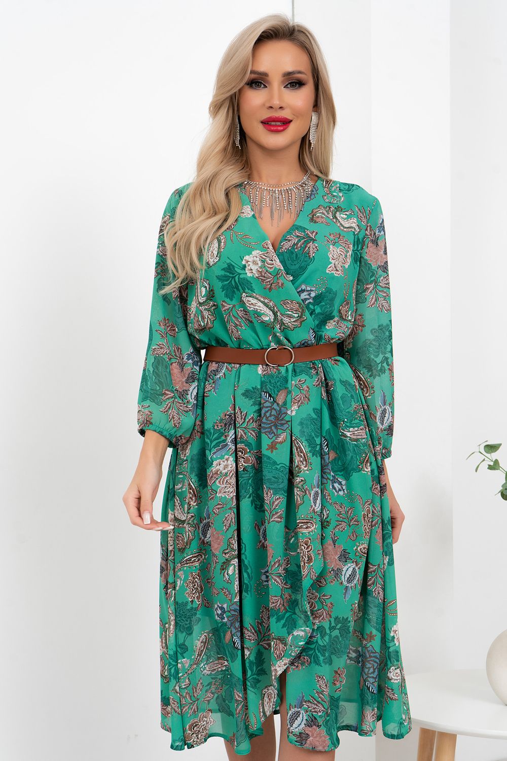 Платье Адель (зеленый) Р11-2003/2 Nikol (Акция)