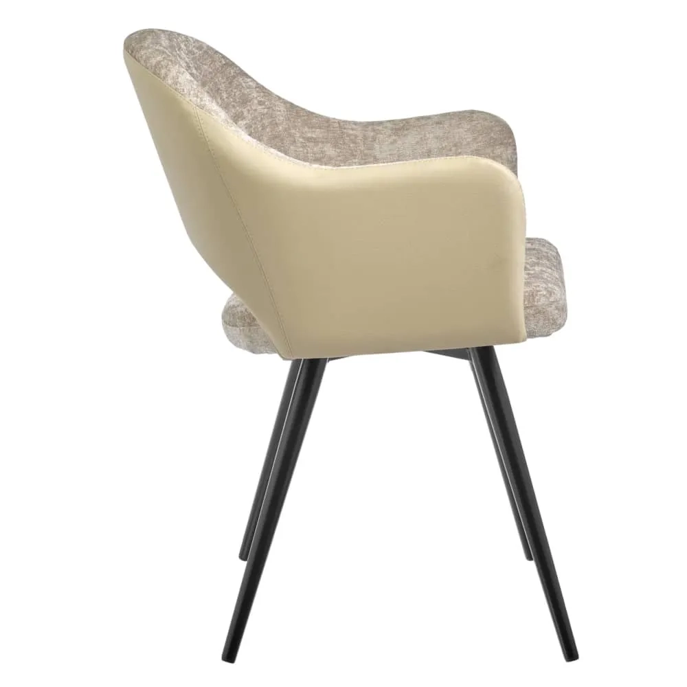 Стул Bruno латте шенилл с экокожей с поворотным механизмом