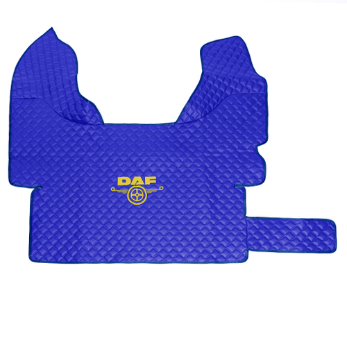 Ковры Daf XF-105 с 2006г (автомат) (экокожа, синий, синий кант, желтая вышивка)