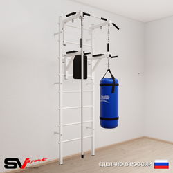 Шведская стенка Sv Sport усиленная 6701 (Турник стандарт/Брусья/Канат/Цепь/Мешок 15кг)