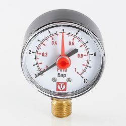 Манометр VT.TM50 Dy 50 с нижним подключением 1/4", 0-10 бар (для  самоочищающегося фильтра)
