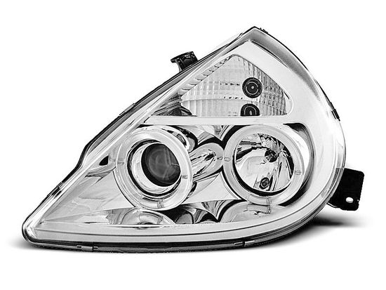 Передние фары Ford Ka angel eyes chrome