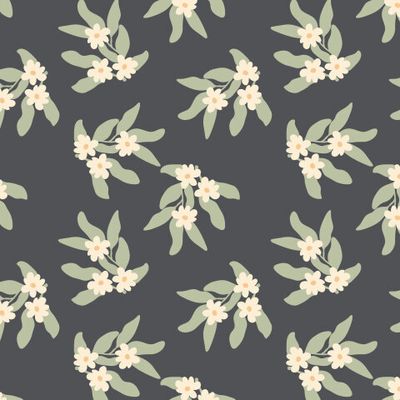 Весенние цветы, черный