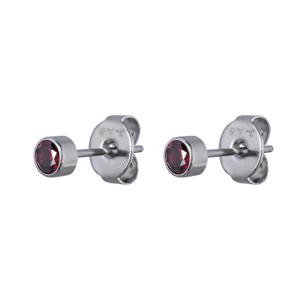 Серьги пусеты Fiore Luna Cubic zirconia Garnet SWE0128 GR S