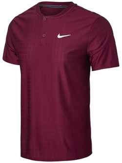 Мужское теннисное поло Nike Court Dri-Fit Advantage Polo - dark beetroot/dark beetroot/white