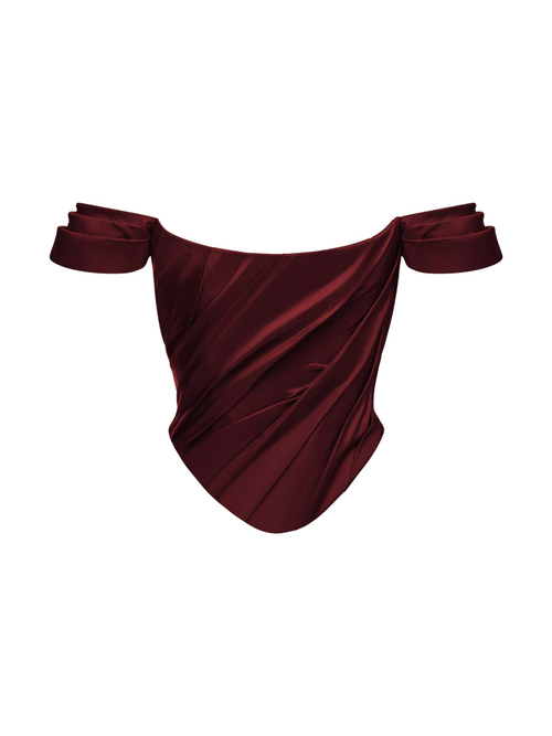 Драпированный топ из тафты со спущенными рукавами