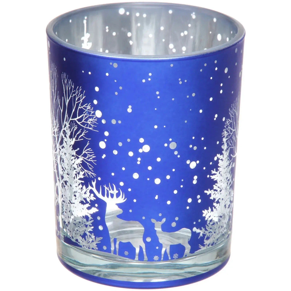Подсвечник «Зимнее сияние» 10*12,5 см, Синий