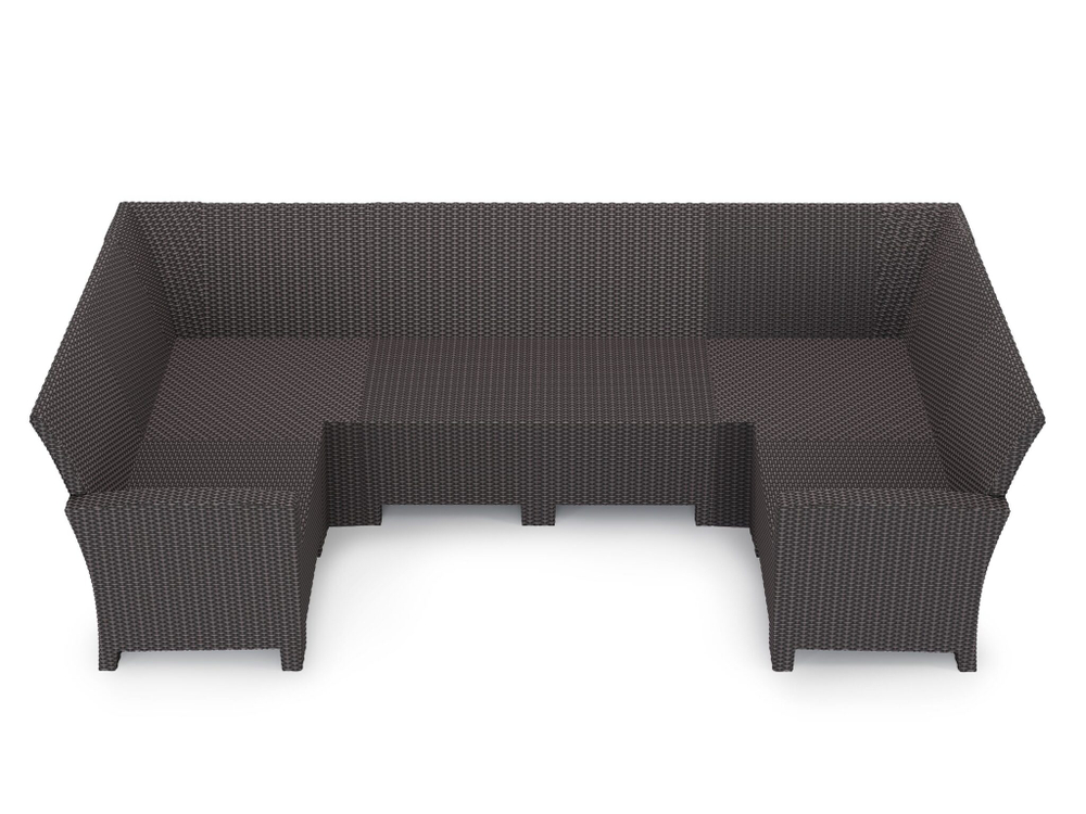 П- образный диван под ротанг Калифорния “California“ 136х264х136 см 6 мест без подушек