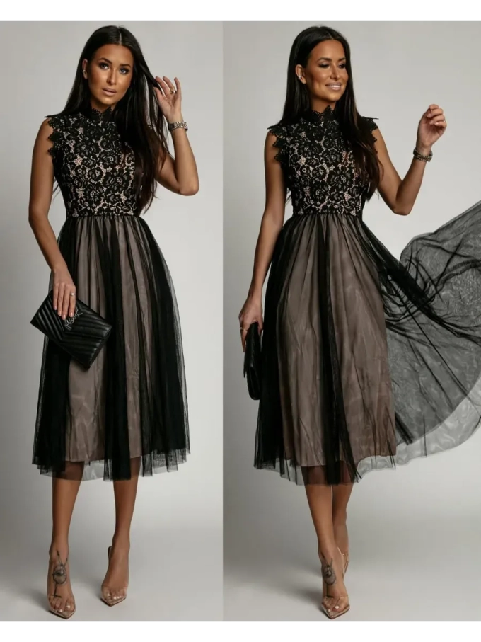 кружевное черное платье + plus size