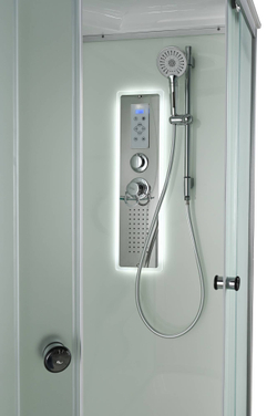 Душевая кабина AvaCan (АваКан) D5012R LED с высоким поддоном, с ГМ, с электрикой и LED освещением, 120х80х215