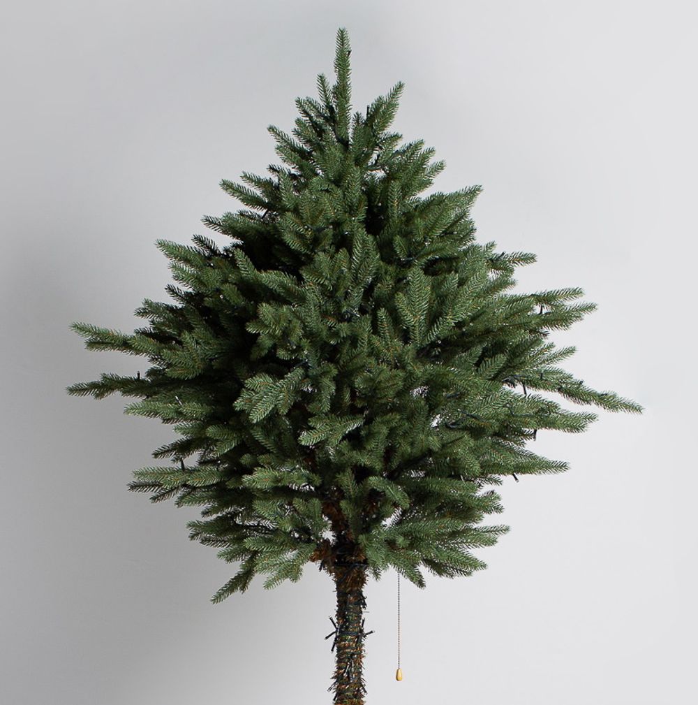 Елка на ножке «Торшер» с гирляндой встроенной (Литая хвоя) 210 см / 2,1 м