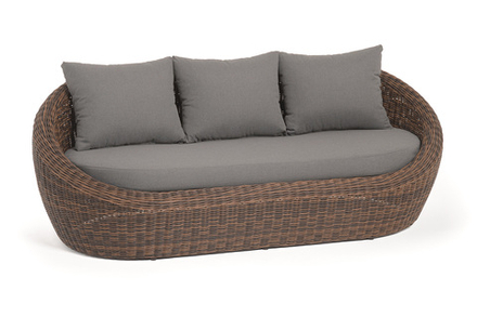 "Барселона" диван из искусственного ротанга трехместный, цвет коричневый