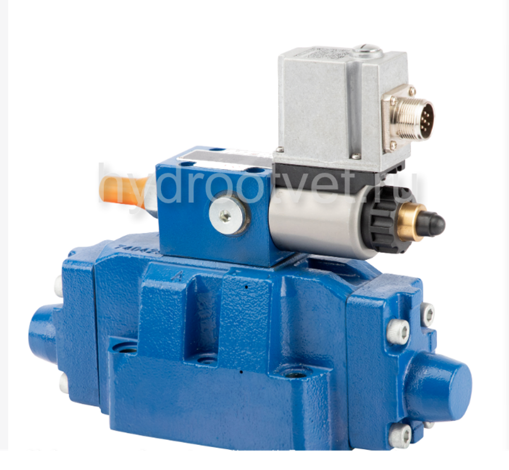 3DREME10P-6X/200YG24K31/A1V - Пропорциональный трехлинейный редукционный клапан со встроенным усилителем (OBE) и предохранительным клапаном, Ду10, давление регулировки до 200 бар, уплотнение V = FKM, сигнал управления A1 = 0–10 В